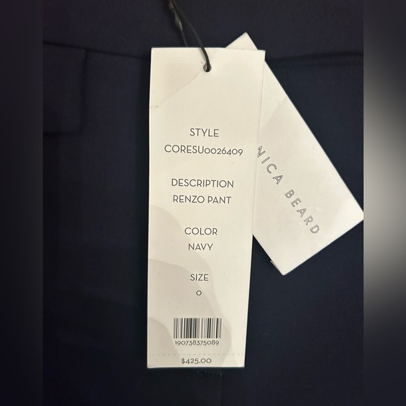 NWT Veronica Beard Renzo Pants Navy Gold 0 - Picture 9 of 10